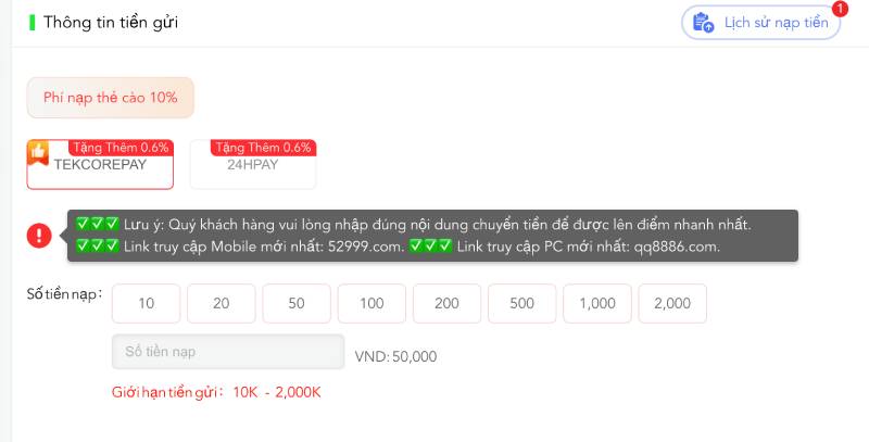 Nạp tiền Qq88 bằng Thẻ cào điện thoại